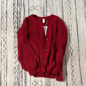 Cozy Red Knit Cardigan